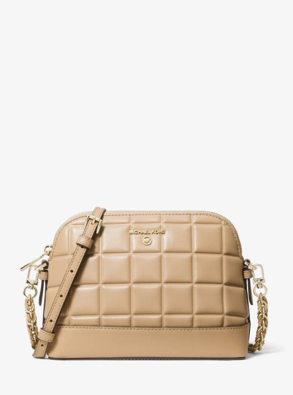 Damske Spojková Taška Michael Kors Large Quilted Leather Dome Hnede - Kabelky Michael Kors Slevy | LXOUM-8102